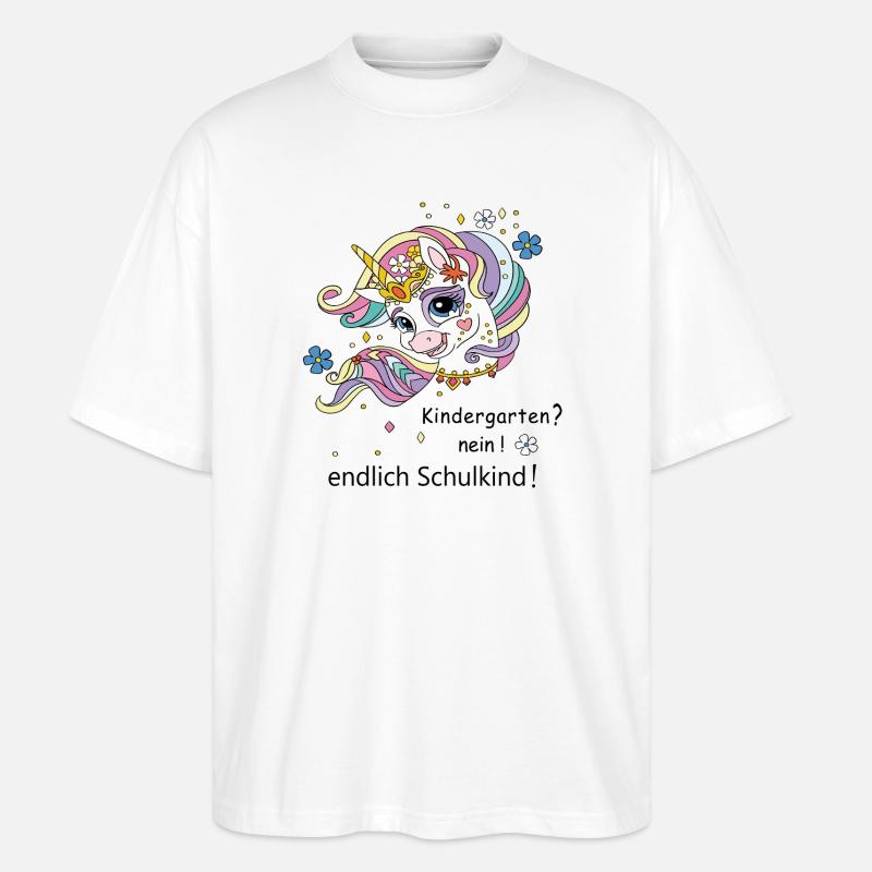 endlich Schulkind - Stanley/Stella Oversized Unisex Bio T-Shirt Blaster 2.0 - Weiß