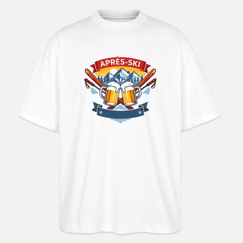 Apres Ski Comic Design - Stanley/Stella Oversized Unisex Bio T-Shirt Blaster 2.0 - Weiß