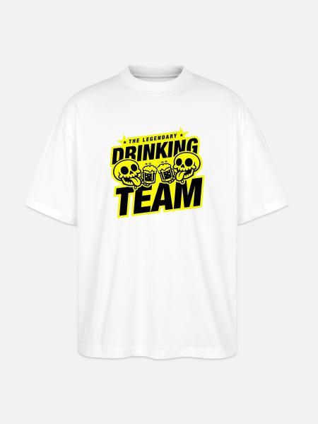 Drinking Team Skelett Bier - Stanley/Stella Oversized Unisex Bio T-Shirt Blaster 2.0 - Weiß