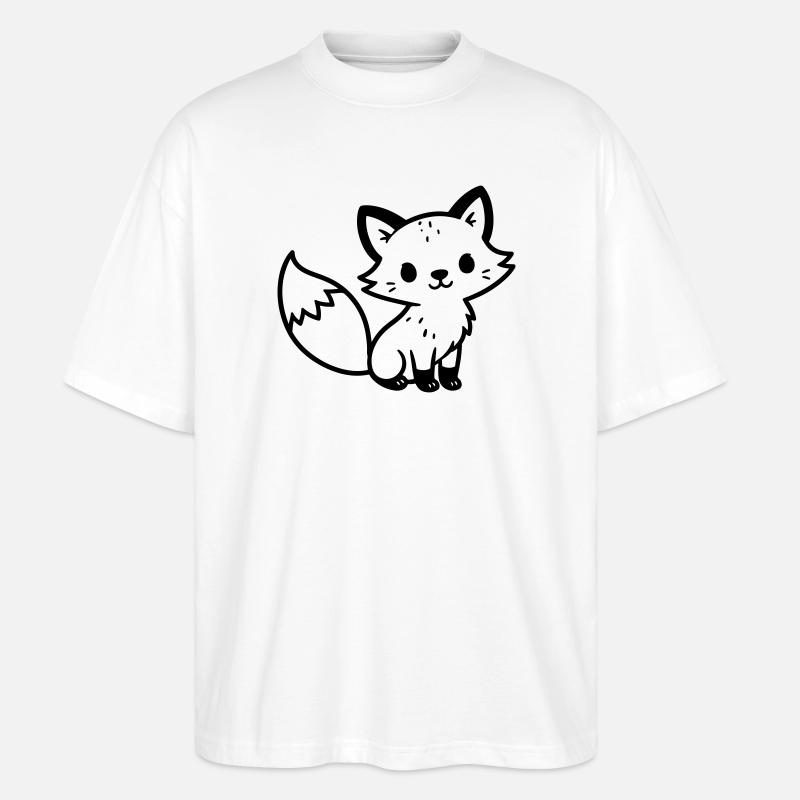 fox cute - Stanley/Stella Oversized Unisex Organic T-shirt Blaster 2.0 - white