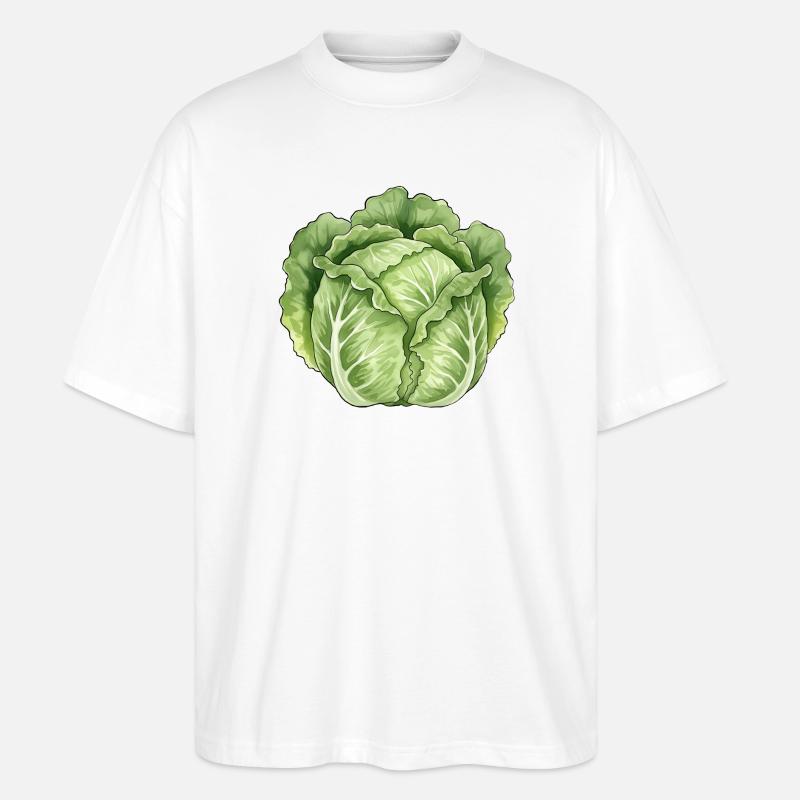 Kopfsalat Blattkunst - Stanley/Stella Oversized Unisex Bio T-Shirt Blaster 2.0 - Weiß