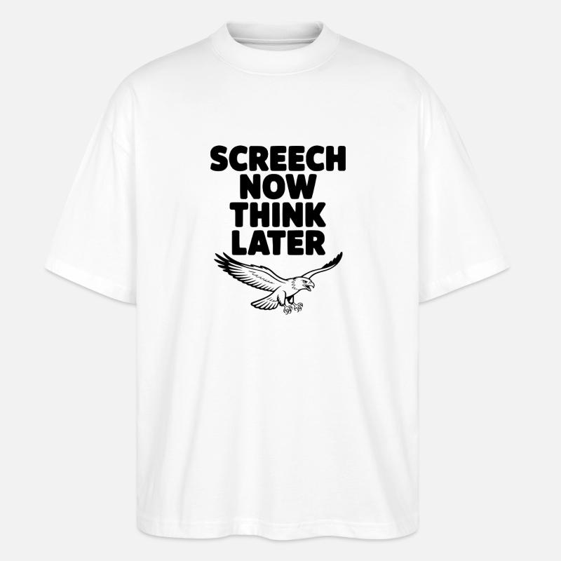 Cri maintenant, réfléchis plus tard - T-shirt bio Blaster 2.0 coupe oversize Stanley/Stella Unisexe - blanc