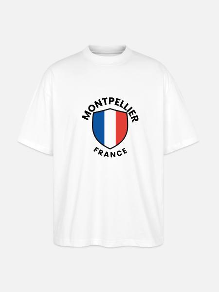 Montpelier Shield of France - Stanley/Stella Oversized Unisex Organic T-shirt Blaster 2.0 - white
