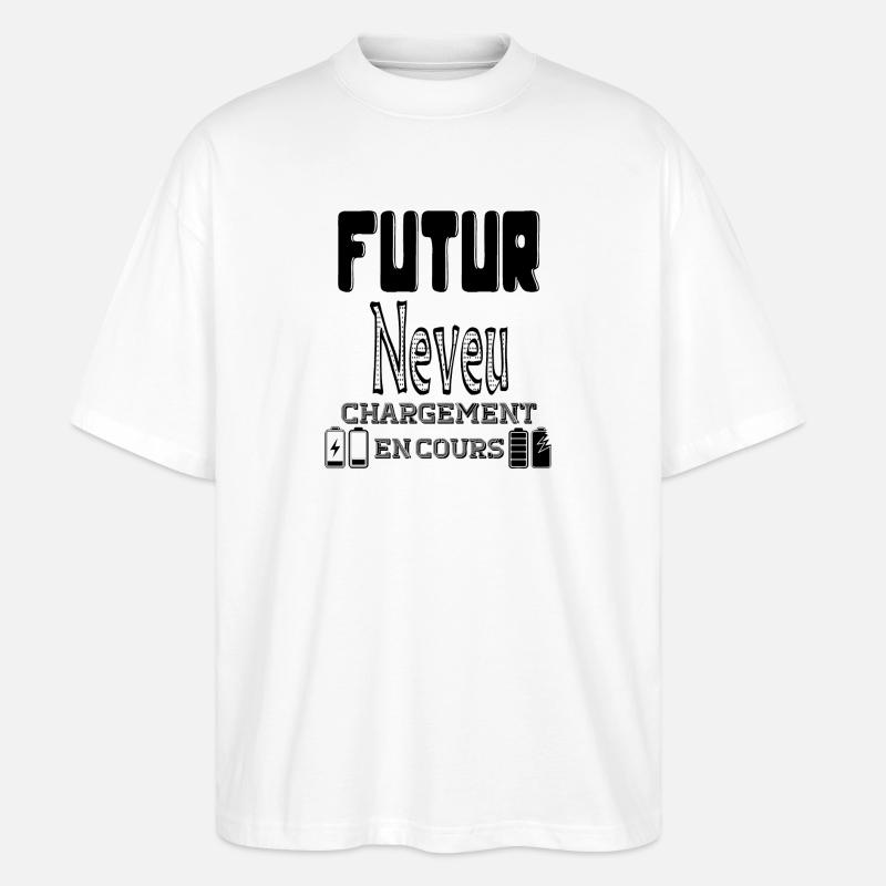 Zukünftiger Neffe wird geladen - Stanley/Stella Oversized Unisex Bio T-Shirt Blaster 2.0 - Weiß