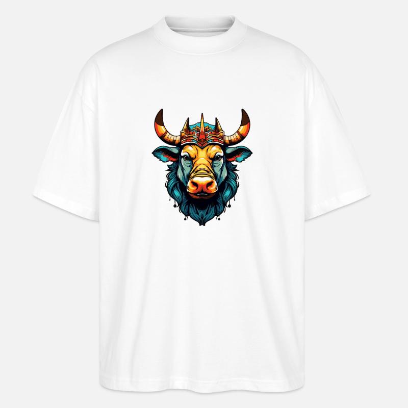 Taurus Comic King - Stanley/Stella Oversized Unisex Organic T-shirt Blaster 2.0 - white
