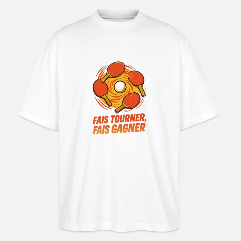 Spin Make Win - Ping Pong - Stanley/Stella Oversized Unisex Organic T-shirt Blaster 2.0 - white