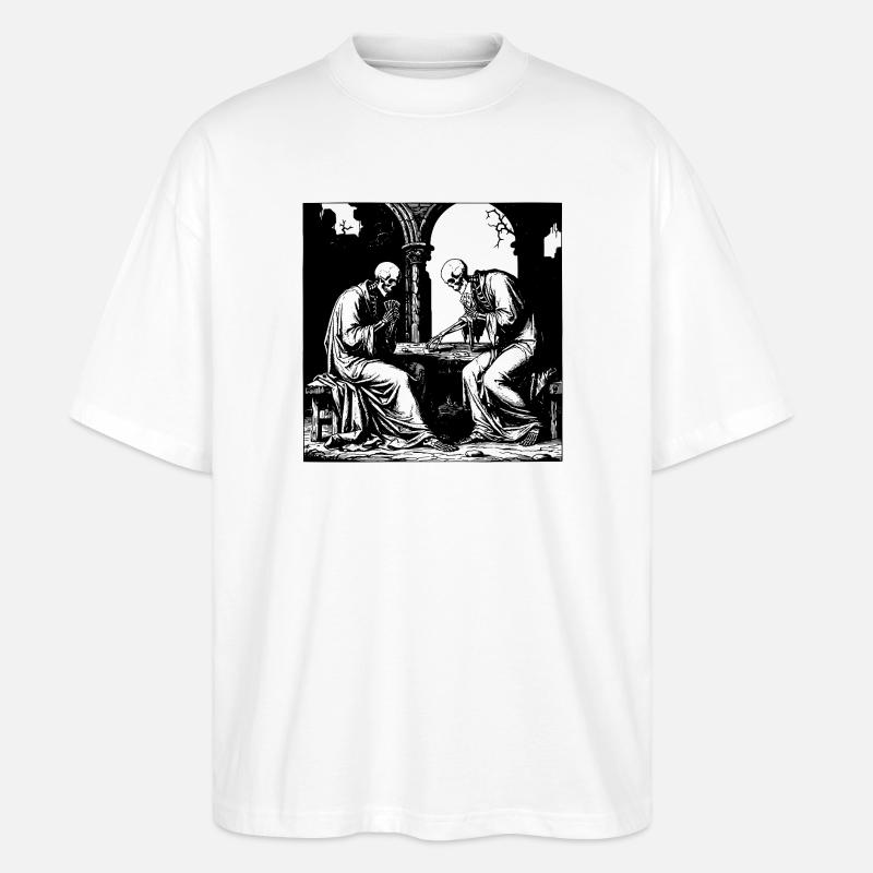 Skelette spielen Karten - Stanley/Stella Oversized Unisex Bio T-Shirt Blaster 2.0 - Weiß