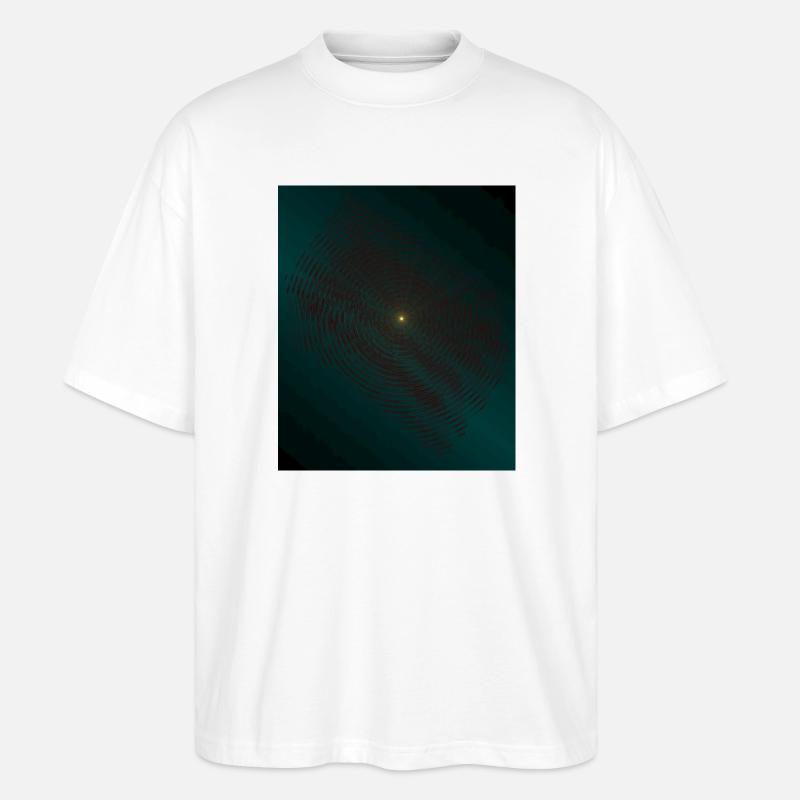 Spirale de lutte turquoise au centre - T-shirt bio Blaster 2.0 coupe oversize Stanley/Stella Unisexe - blanc