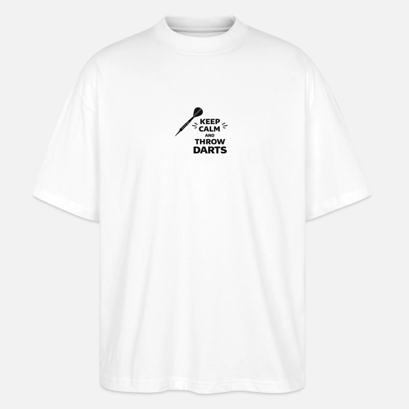 Darts Ruhe Typografie - Stanley/Stella Oversized Unisex Bio T-Shirt Blaster 2.0 - Weiß
