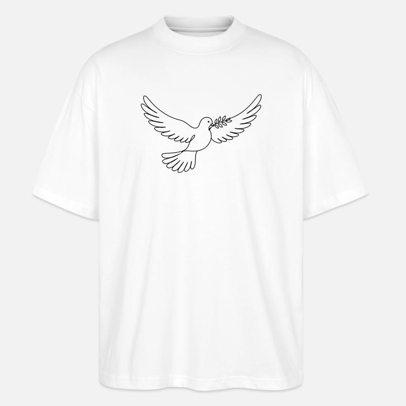 Taube Frieden - Stanley/Stella Oversized Unisex Bio T-Shirt Blaster 2.0 - Weiß