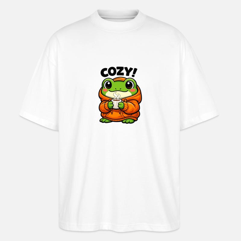 Sweat à capuche Pullover Grenouille Douillet - T-shirt bio Blaster 2.0 coupe oversize Stanley/Stella Unisexe - blanc