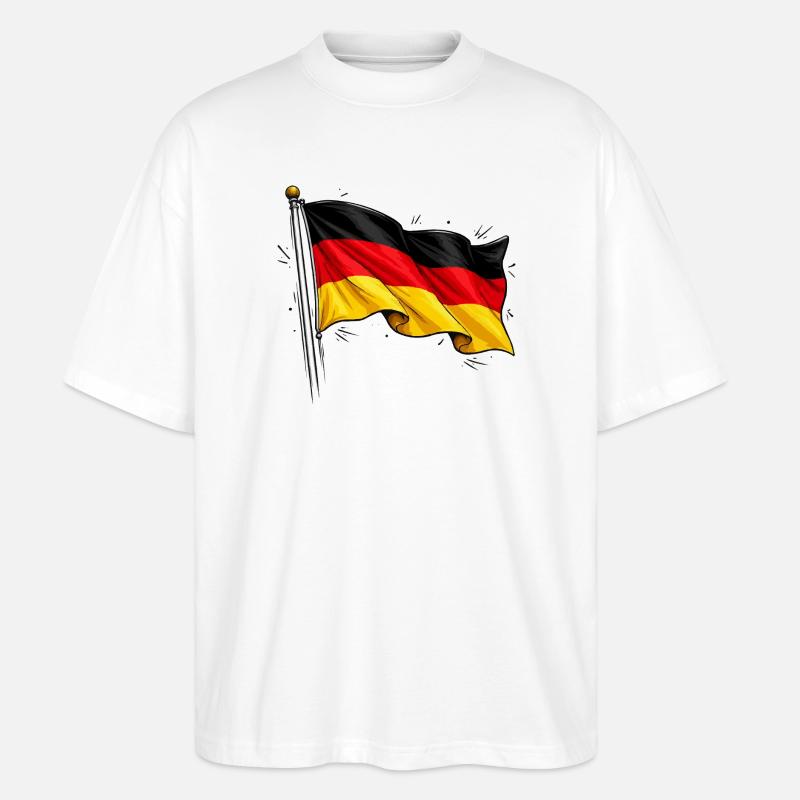 Drapeau allemand - T-shirt bio Blaster 2.0 coupe oversize Stanley/Stella Unisexe - blanc