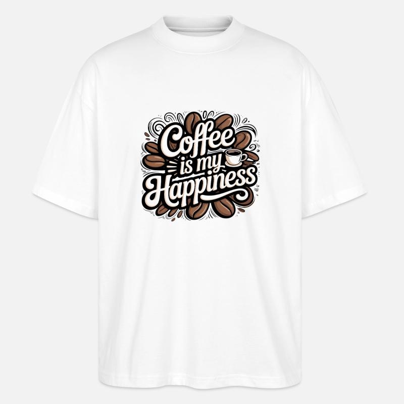 Kaffee ist meine Freude - Stanley/Stella Oversized Unisex Bio T-Shirt Blaster 2.0 - Weiß