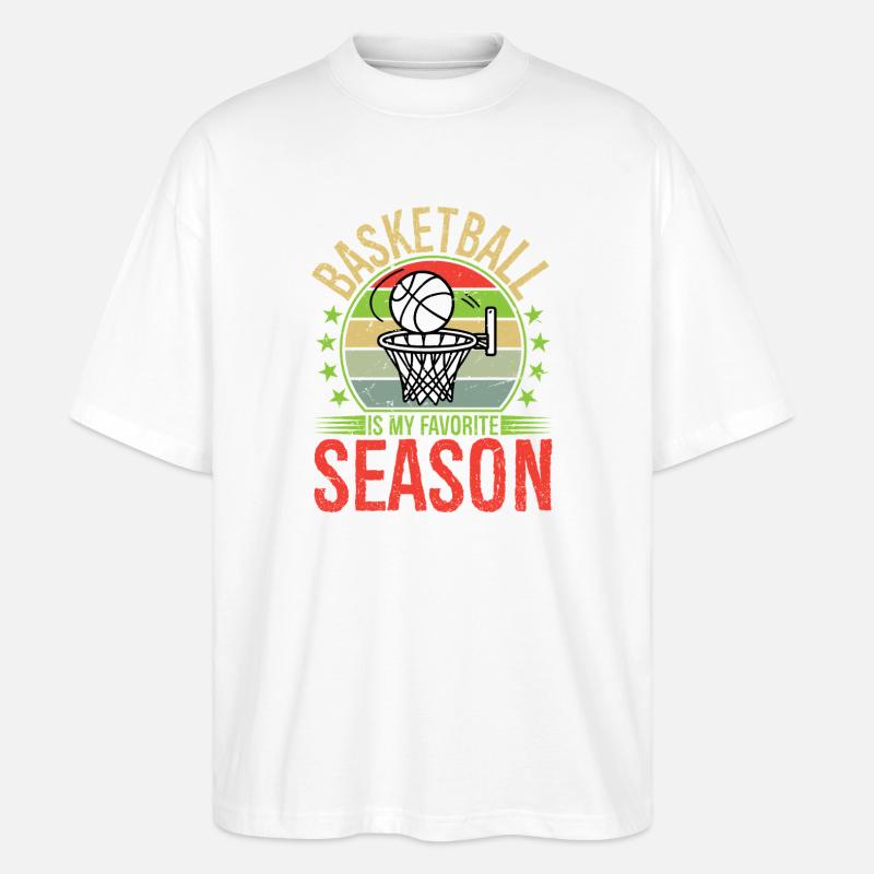 Le basket-ball est ma saison préférée - T-shirt bio Blaster 2.0 coupe oversize Stanley/Stella Unisexe - blanc