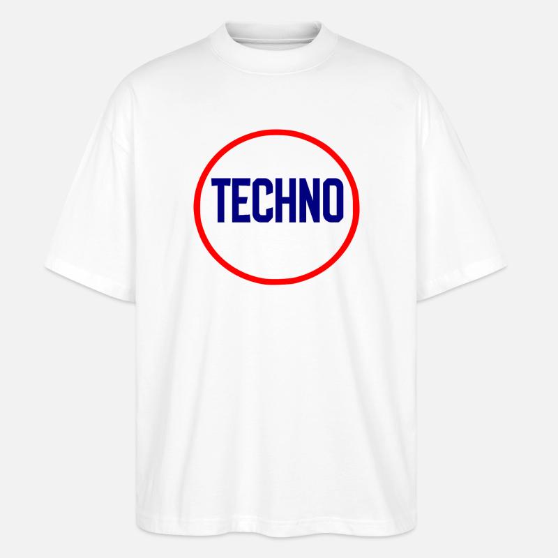 Techno Pulse Circle Logo - Stanley/Stella Oversized Unisex Bio T-Shirt Blaster 2.0 - Weiß