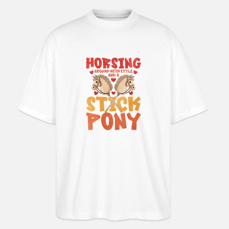 S’amuser Stick Pony Hobby Cavalier - T-shirt bio Blaster 2.0 coupe oversize Stanley/Stella Unisexe - blanc