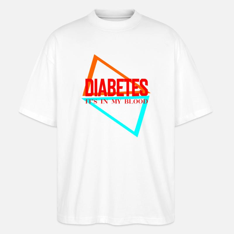 Le diabète, c’est dans mon sang - T-shirt bio Blaster 2.0 coupe oversize Stanley/Stella Unisexe - blanc