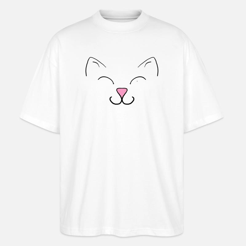 Katze - Stanley/Stella Oversized Unisex Bio T-Shirt Blaster 2.0 - Weiß