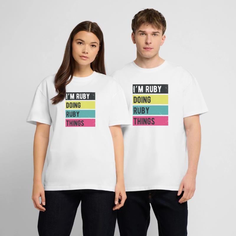 I’m Ruby Doing Ruby Things Retro Colors Stanley/Stella Oversized Unisex Organic T-shirt Blaster 2.0