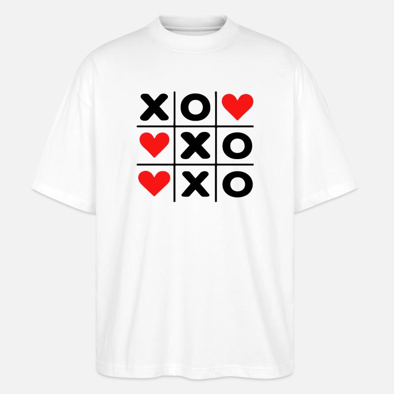 Cute Heart Pattern Love Minimal Design - Stanley/Stella Oversized Unisex Organic T-shirt Blaster 2.0 - white