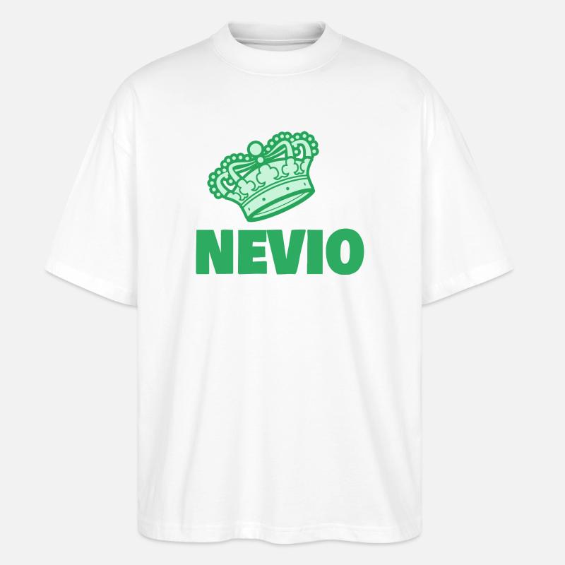 Nevio als Vorname - Stanley/Stella Oversized Unisex Bio T-Shirt Blaster 2.0 - Weiß