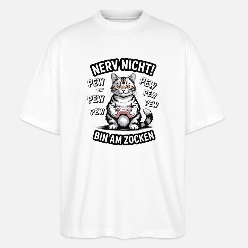 Courage Not I Gaming Cat Design - T-shirt bio Blaster 2.0 coupe oversize Stanley/Stella Unisexe - blanc