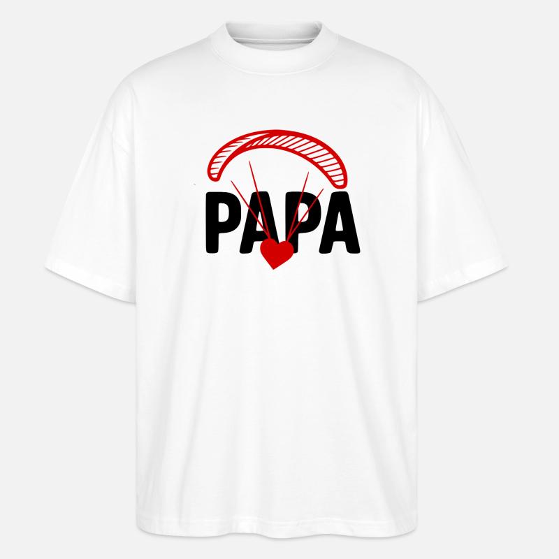 Dad Paragliding, Paragliding with Heart - Stanley/Stella Oversized Unisex Organic T-shirt Blaster 2.0 - white