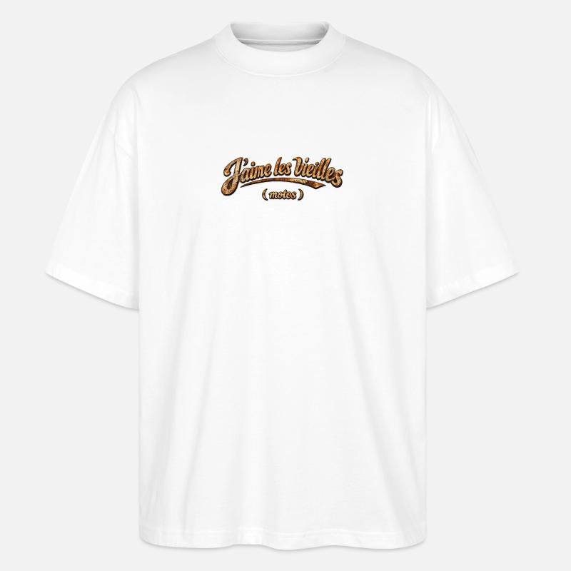 Ich mag alte Rusty-Motorräder - Stanley/Stella Oversized Unisex Bio T-Shirt Blaster 2.0 - Weiß