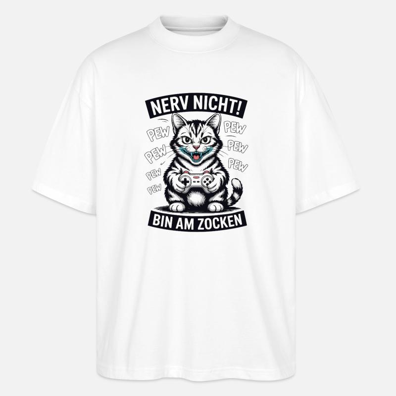 Courage Not I Gaming Cat Design - T-shirt bio Blaster 2.0 coupe oversize Stanley/Stella Unisexe - blanc
