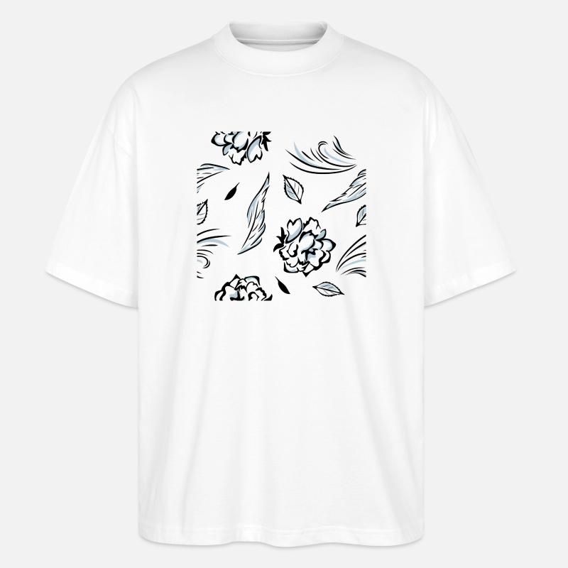 Seamless_pattern_with_roses - Stanley/Stella Oversized Unisex Bio T-Shirt Blaster 2.0 - Weiß