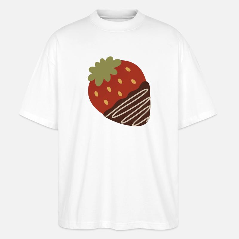 Erdbeere in Schokolade getaucht - Stanley/Stella Oversized Unisex Bio T-Shirt Blaster 2.0 - Weiß