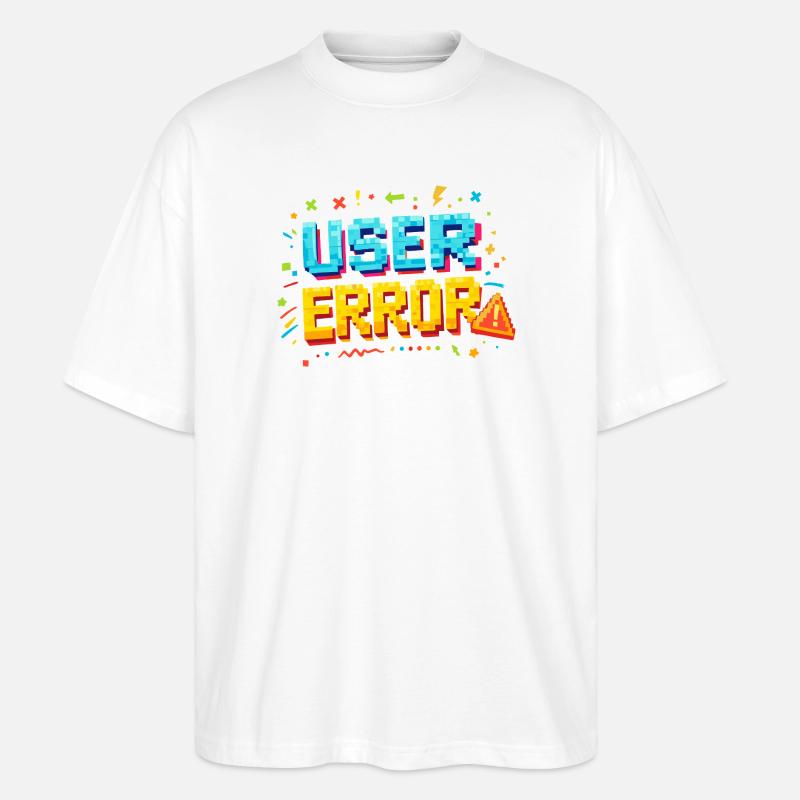 User Fehler Pixelkunst - Stanley/Stella Oversized Unisex Bio T-Shirt Blaster 2.0 - Weiß