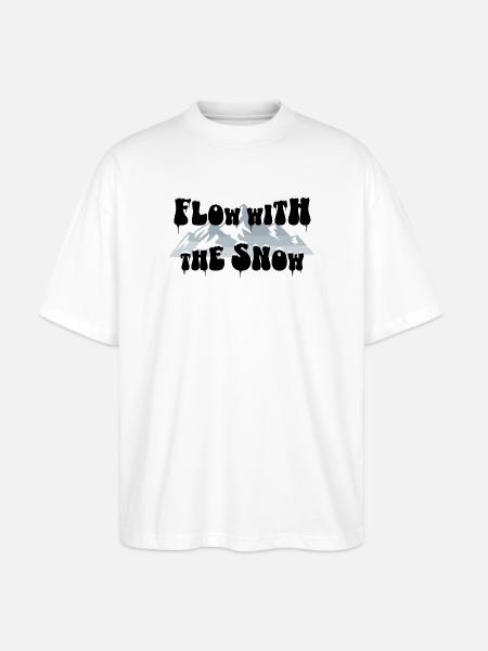 Flow with the Snow - Ski & Mountains - Stanley/Stella Oversized Unisex Organic T-shirt Blaster 2.0 - white