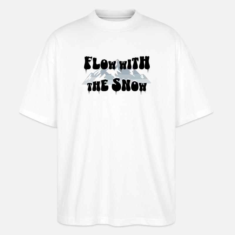 Flow with the Snow - Ski & Berge - Stanley/Stella Oversized Unisex Bio T-Shirt Blaster 2.0 - Weiß