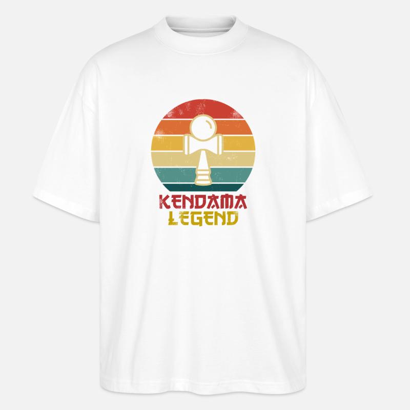 Kendama Legend Retro Sunset  - Stanley/Stella Oversized Unisex Bio T-Shirt Blaster 2.0 - Weiß