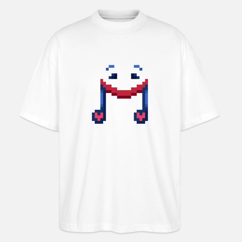 Smiling Musical Note Pixel Art - Stanley/Stella Oversized Unisex Bio T-Shirt Blaster 2.0 - Weiß