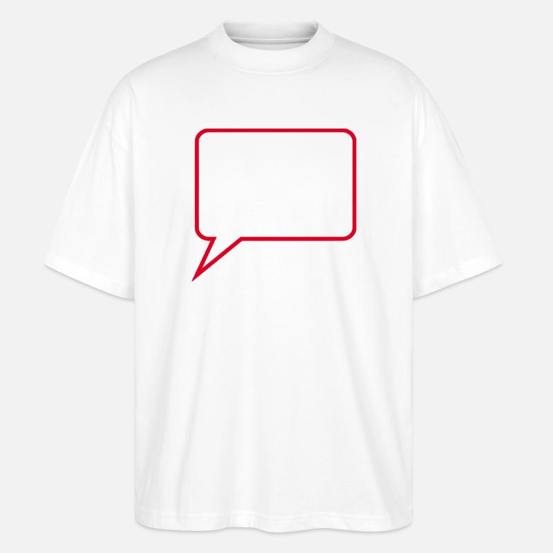 Sprechblase_Comic_rot2 - Stanley/Stella Oversized Unisex Bio T-Shirt Blaster 2.0 - Weiß