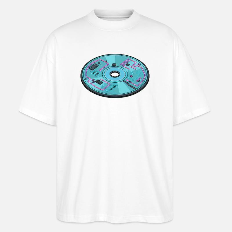 Digital Future Computer 90s Retro Design - Stanley/Stella Oversized Unisex Organic T-shirt Blaster 2.0 - white