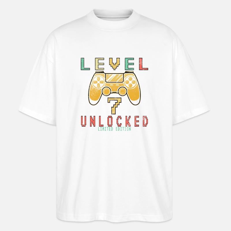 Level 7 Unlocked Limited Edition - Stanley/Stella Oversized Unisex Bio T-Shirt Blaster 2.0 - Weiß