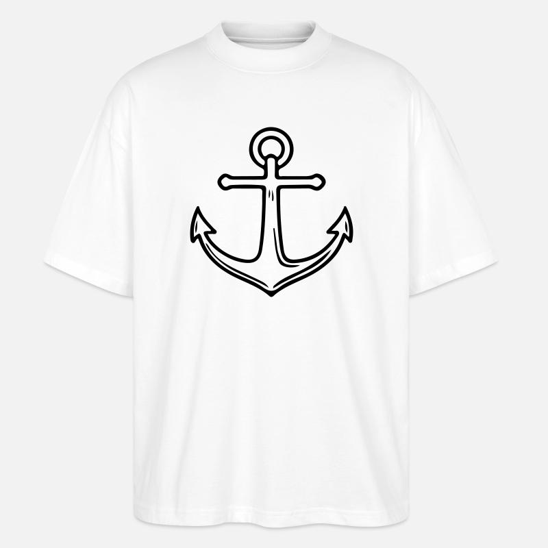 Anker Symbol Outline - Stanley/Stella Oversized Unisex Bio T-Shirt Blaster 2.0 - Weiß