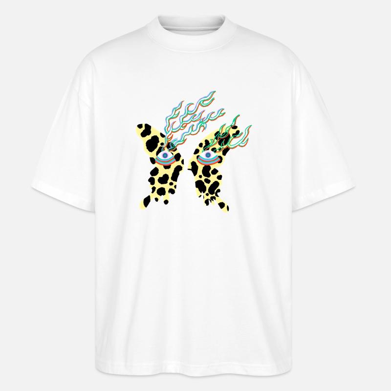 butterfly_with_eyes - Stanley/Stella Oversized Unisex Bio T-Shirt Blaster 2.0 - Weiß