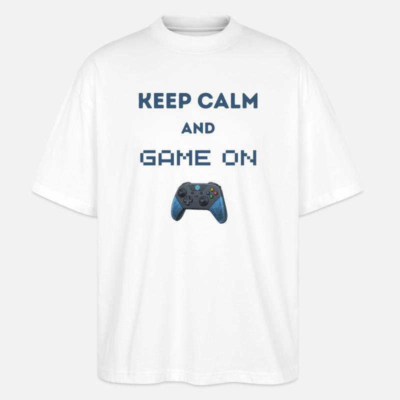 Keep Calm And Game On - Stanley/Stella Oversized Unisex Bio T-Shirt Blaster 2.0 - Weiß