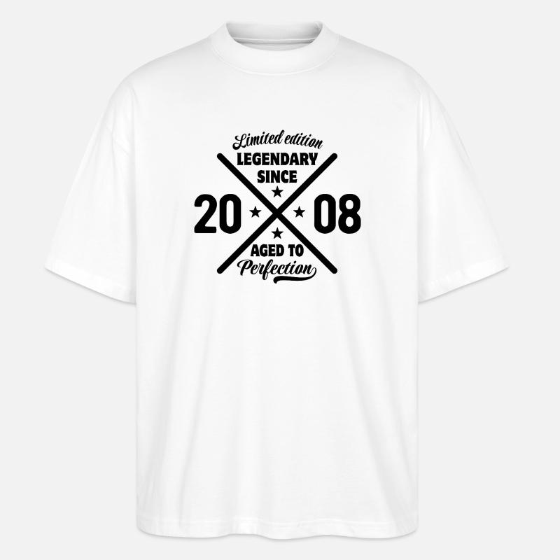Édition limitée 2008 | Cadeau d’anniversaire - T-shirt bio Blaster 2.0 coupe oversize Stanley/Stella Unisexe - blanc