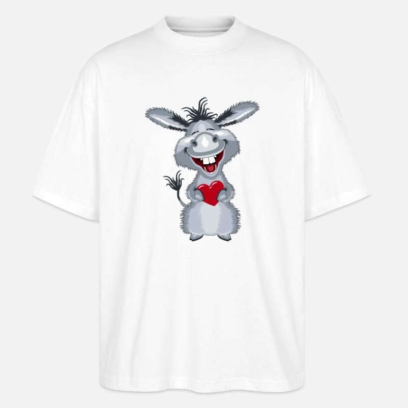 herz_esel1 - Stanley/Stella Oversized Unisex Bio T-Shirt Blaster 2.0 - Weiß
