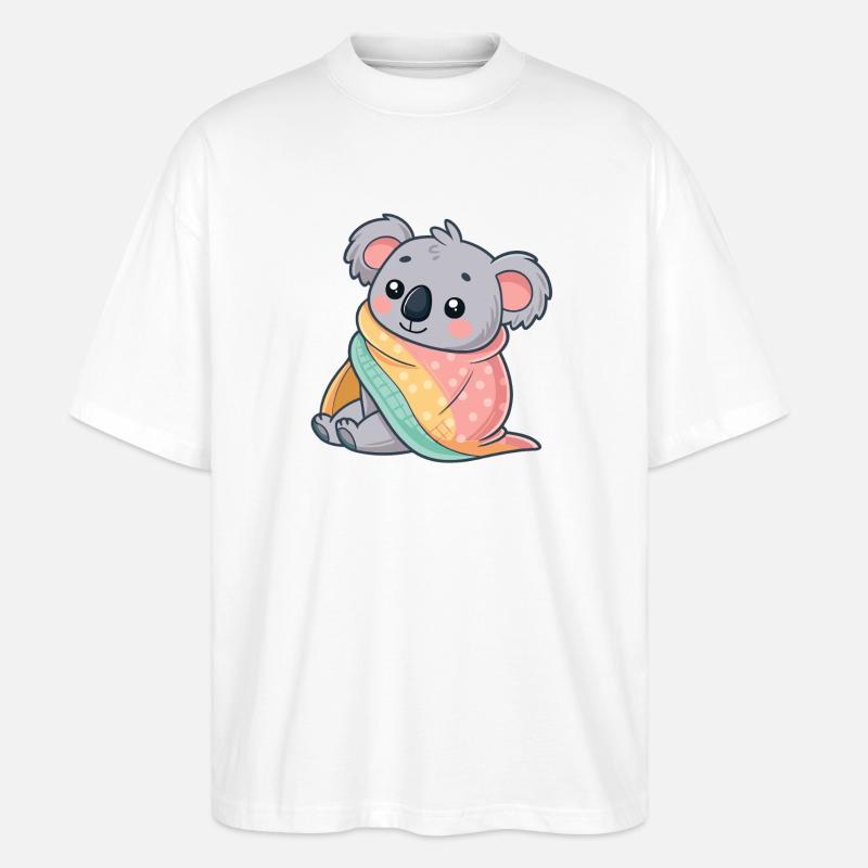 Koala gemütliche Unterdecke - Stanley/Stella Oversized Unisex Bio T-Shirt Blaster 2.0 - Weiß