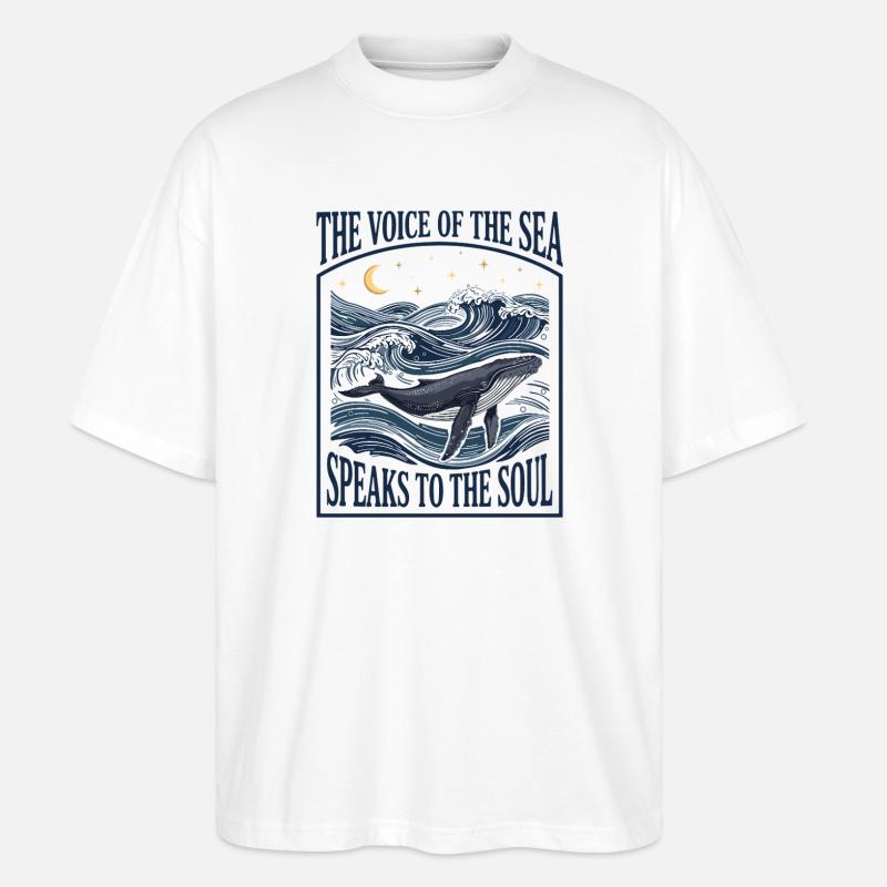 Ästhetischer Wal im Meeresleben – Ozeankunst - Stanley/Stella Oversized Unisex Bio T-Shirt Blaster 2.0 - Weiß