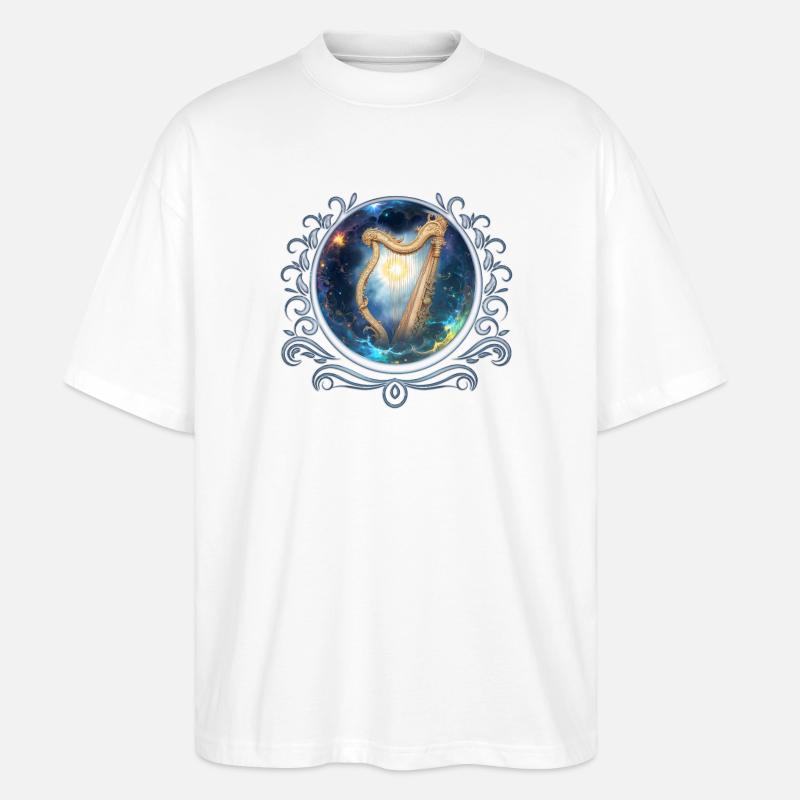 Sky Harp im Stellaren Strudel - Stanley/Stella Oversized Unisex Bio T-Shirt Blaster 2.0 - Weiß