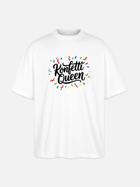 Confetti Queen Party - Stanley/Stella Oversized Unisex Organic T-shirt Blaster 2.0 - white