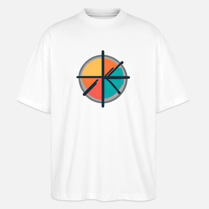 Minimal Geometric Circle Emblem - Stanley/Stella Oversized Unisex Bio T-Shirt Blaster 2.0 - Weiß