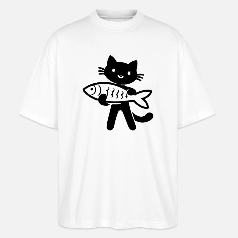 Poisson-chat - T-shirt bio Blaster 2.0 coupe oversize Stanley/Stella Unisexe - blanc